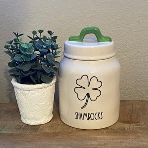 Rae Dunn shamrock & leprechaun treats cani…